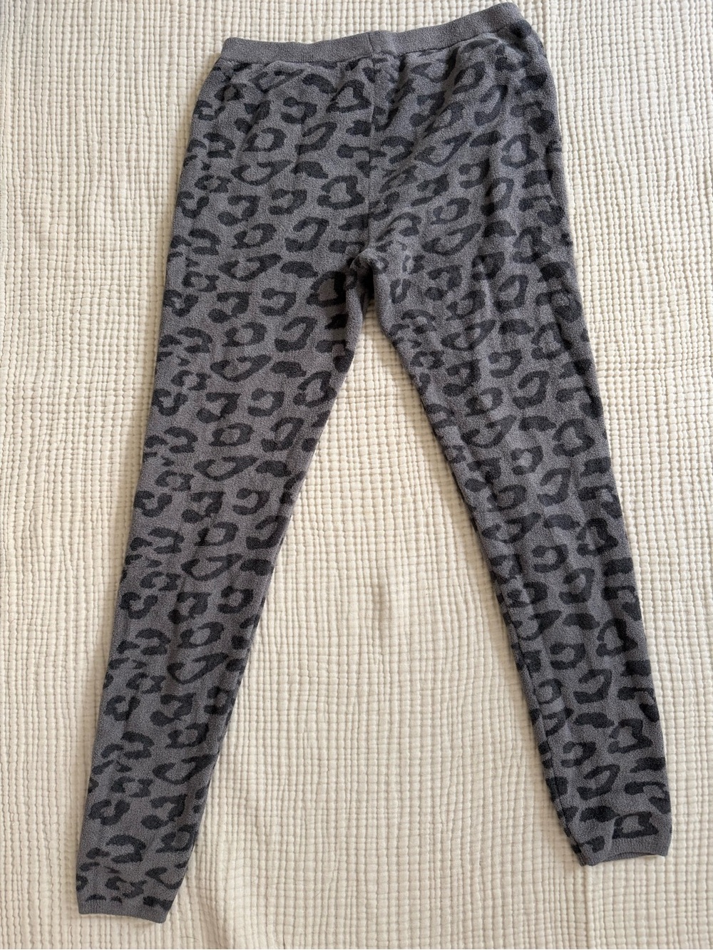 Barefoot Dreams Gray and Charcoal Leopard Print Cozy Pants